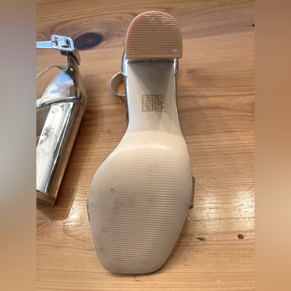 Public Desire silver strappy heels. UK size 5 - fits US size 7-8. - Picture 7 of 8